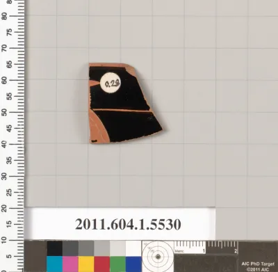 Terracotta rim fragment of a kylix (drinking cup)