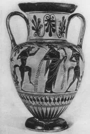 AMPHORA, NECK (ATHENIAN, BLACK-FIGURE)