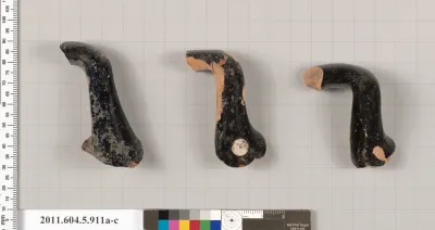 Terracotta fragments of kylikes (drinking cups)