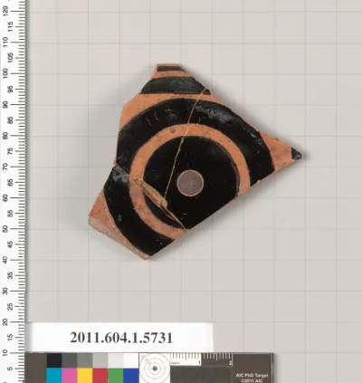 Terracotta rim fragment of a kylix: eye-cup  (drinking cup)