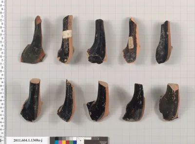 Terracotta fragments of kylikes (drinking cups)