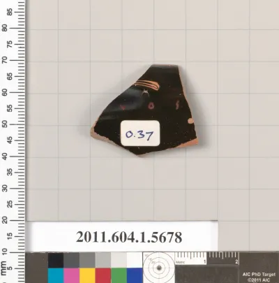 Terracotta rim fragment of a kylix (drinking cup)