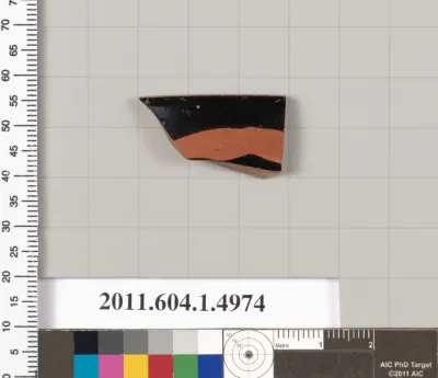 Terracotta rim fragment of a kylix (drinking cup)