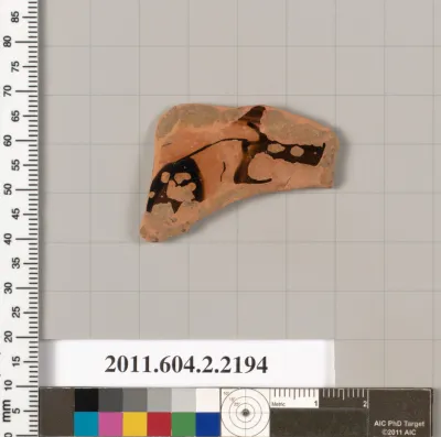 Terracotta fragment of a pot; unglazed on the inside