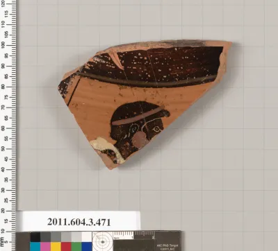 Terracotta fragment of a Panathenaic prize amphora?