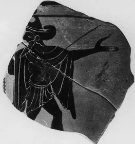LEKYTHOS, FRAGMENT (ATHENIAN, BLACK-FIGURE)