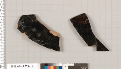 Terracotta fragments of kylikes (drinking cups)