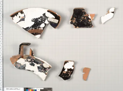 Terracotta fragments of a kylix (drinking cup)