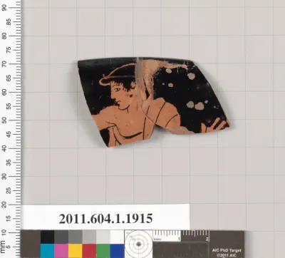 Terracotta rim fragment of a kylix (drinking cup)