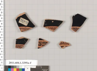 Terracotta fragments of kylikes (drinking cups)