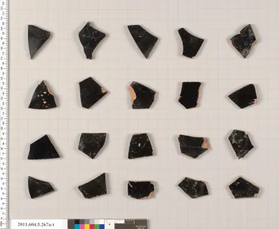 Terracotta fragments of kylikes (drinking cups)