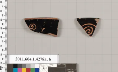 Terracotta rim fragments of kylikes (drinking cups)