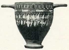 SKYPHOS (SOUTH ITALIAN, GNATHIAN, BLACK GLAZE)