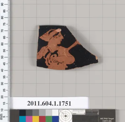 Terracotta rim fragment of a kylix (drinking cup)