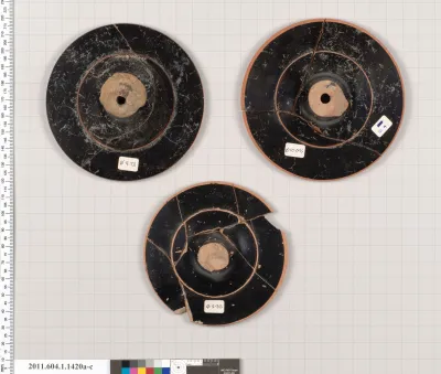 Terracotta fragments of kylikes (drinking cups)