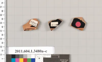 Terracotta fragments of kylikes (drinking cups)