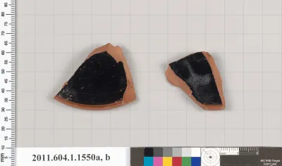 Terracotta fragments of kylikes (drinking cups)