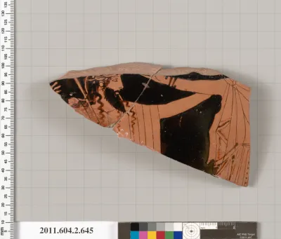 Terracotta fragment of a column-krater (bowl for mixing wine and water)