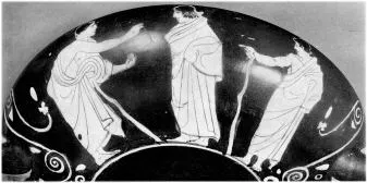 CUP, STEMLESS (ATHENIAN, RED-FIGURE)