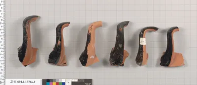 Terracotta fragments of kylikes (drinking cups)