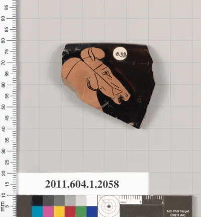 Terracotta rim fragment of a kylix (drinking cup)