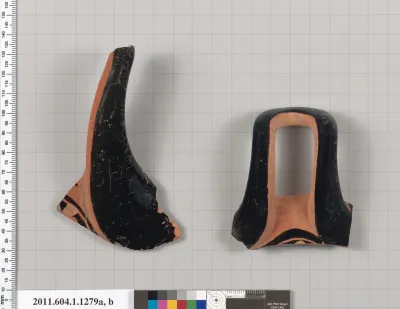 Terracotta fragments of kylikes (drinking cups)