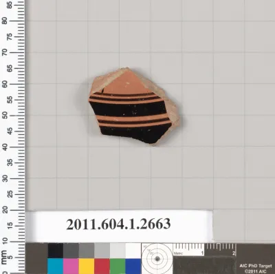 Terracotta fragment of a kylix (drinking cup)