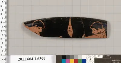 Terracotta rim fragment of a kylix (drinking cup)