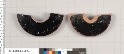 Terracotta fragments of kylikes (drinking cups)