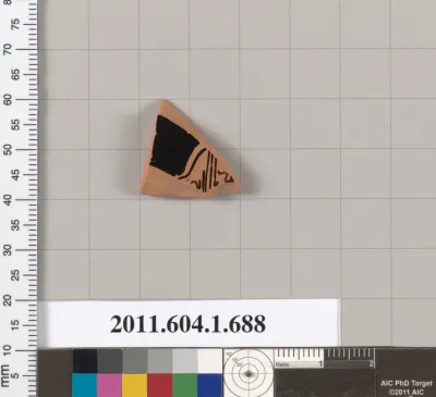 Terracotta fragment of a kylix (drinking cup)