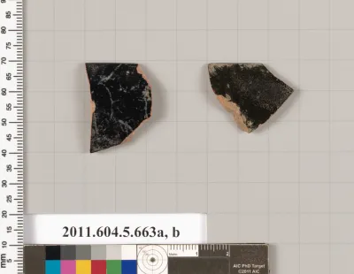 Terracotta rim fragments of kylikes (drinking cups)