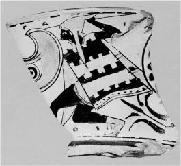 FIGURE VASE, KANTHAROS, FRAGMENT (ATHENIAN, BLACK-FIGURE)