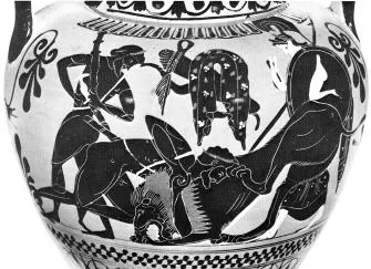 AMPHORA, NECK (ATHENIAN, BLACK-FIGURE)