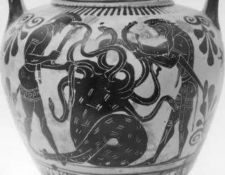 AMPHORA, NECK (ATHENIAN, BLACK-FIGURE)