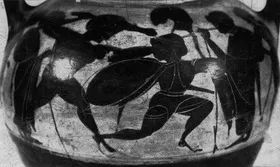 AMPHORA, NECK (ATHENIAN, BLACK-FIGURE)