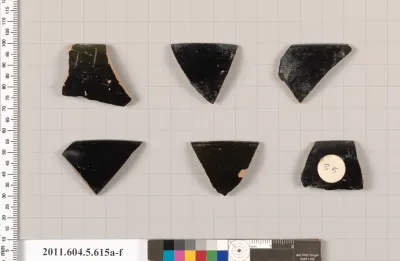 Terracotta rim fragments of kylikes (drinking cups)