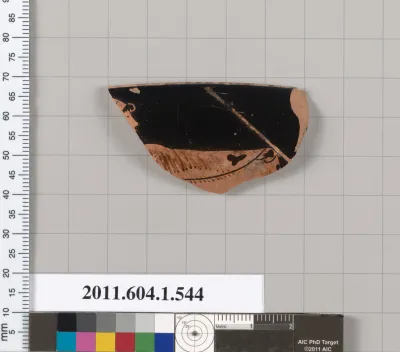 Terracotta rim fragment of a kylix (drinking cup)