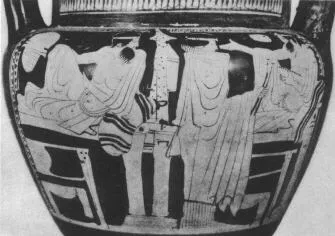 KRATER, COLUMN (ATHENIAN, RED-FIGURE)