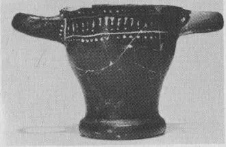 SKYPHOS (SOUTH ITALIAN, GNATHIAN, BLACK GLAZE)