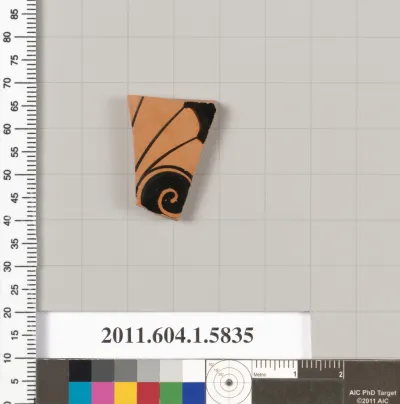 Terracotta fragment of a kylix: eye-cup  (drinking cup)