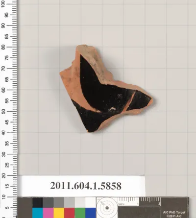 Terracotta fragment of a kylix: eye-cup  (drinking cup)