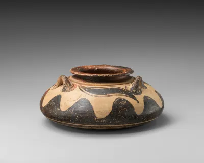 Terracotta squat jar