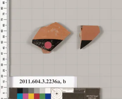 Terracotta fragments of kylikes (drinking cups)