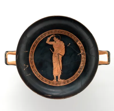 Terracotta kylix (drinking cup)