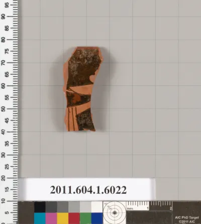 Terracotta rim fragment of a kylix (drinking cup)