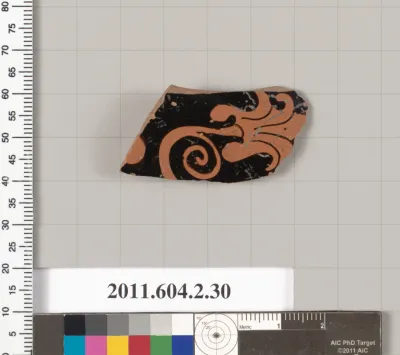 Terracotta fragment of a psykter (vase for cooling wine)