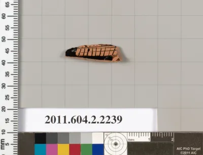 Terracotta fragment of a pot; unglazed on the inside