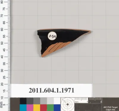 Terracotta rim fragment of a kylix (drinking cup)