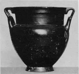 KRATER, COLUMN (LACONIAN, BLACK GLAZE)