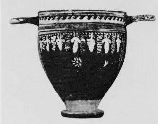 SKYPHOS (SOUTH ITALIAN, GNATHIAN, BLACK GLAZE)
